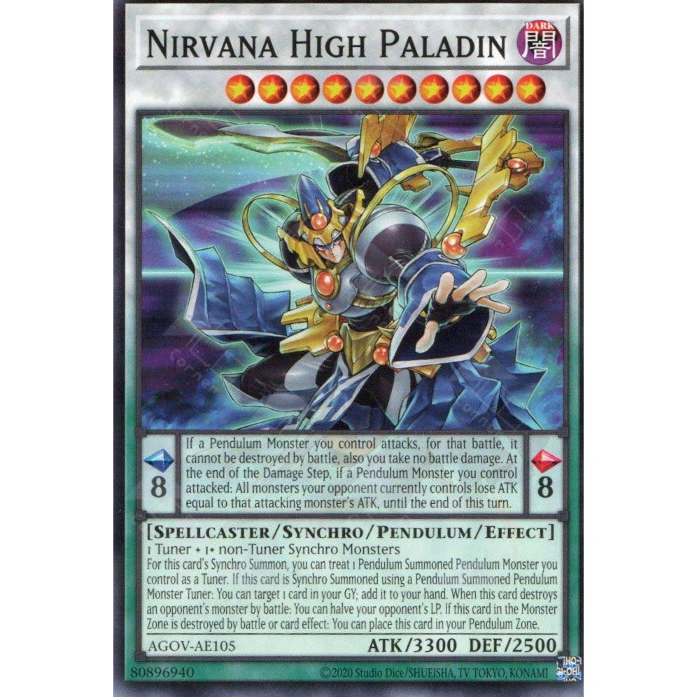[ Bài Yugioh Chính Hãng ] Nirvana High Paladin - AGOV-AE105 - Common