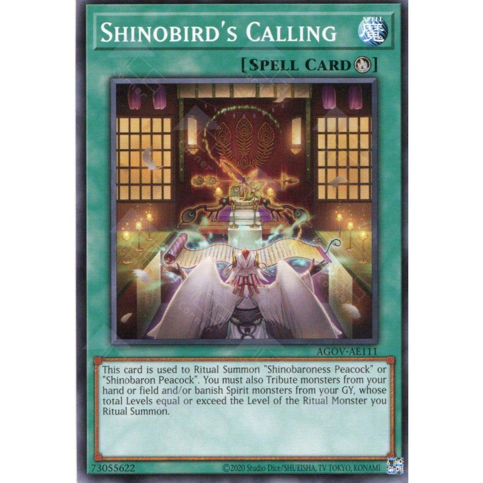 [ Bài Yugioh Chính Hãng ] Shinobird's Calling - AGOV-AE111 - Common