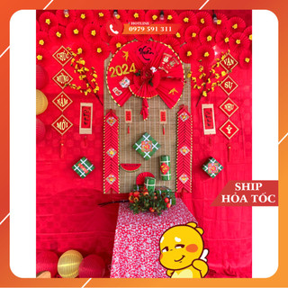 Thi công trang trí tiểu cảnh Tết 2024Mành tăm tre trang trí 1.5mx2m. Mành tre che nắng cố định. Phông tre trang trí
