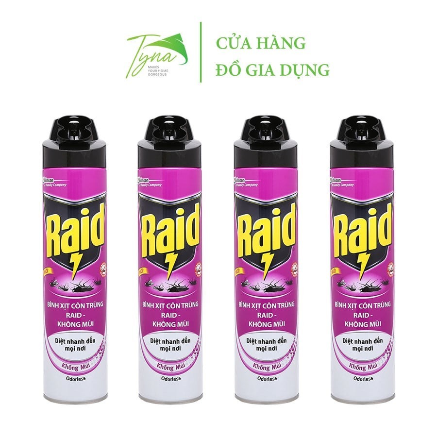 Xịt côn trùng Raid Không mùi 600ml