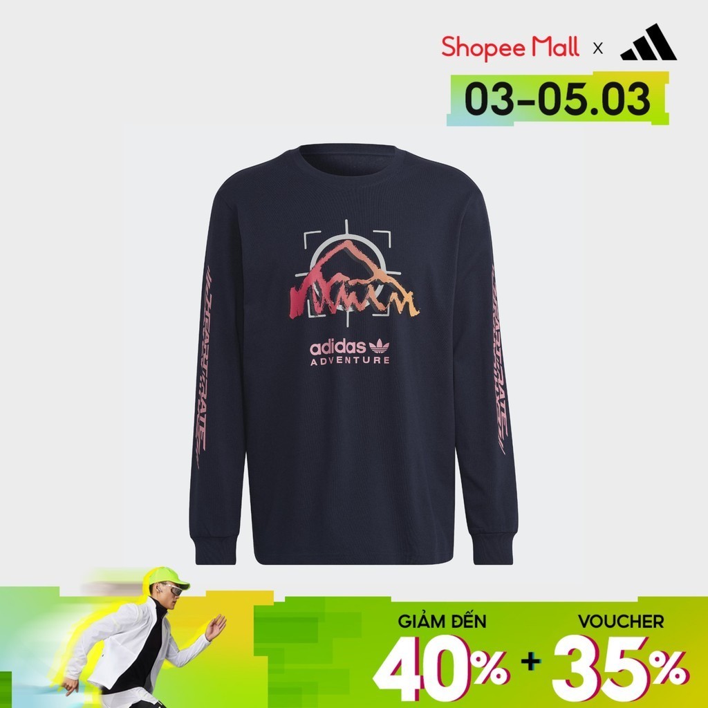 adidas Phong cách sống Áo Thun Dài Tay Ride adidas Adventure Nam Màu xanh da trời HP1104