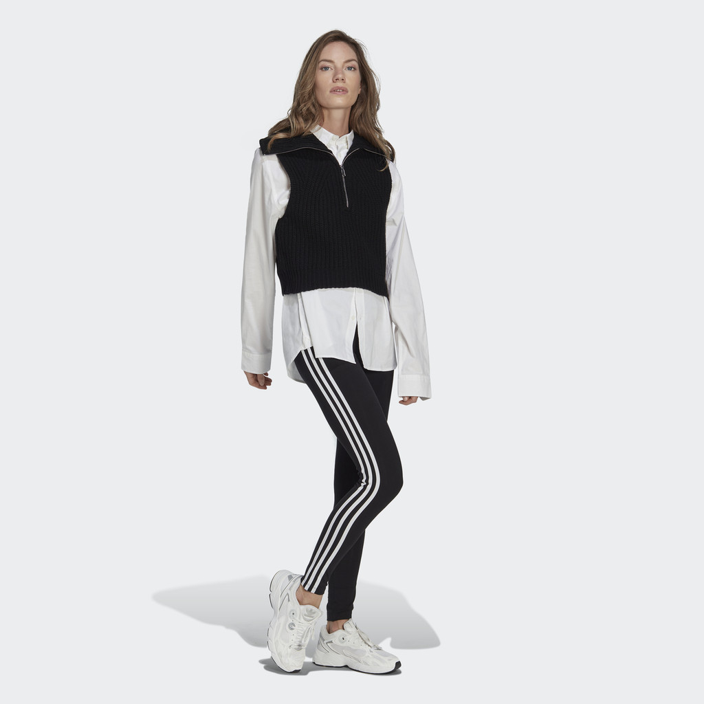 [3-5.3, VOUCHER 35%] adidas Phong cách sống Quần Legging 3 Sọc Classics Adicolor Nữ Đen IB7383