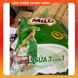 Thức Uống Lúa Mạch Milo Sữa 3in1 Bịch 15 Gói 22g (330g)