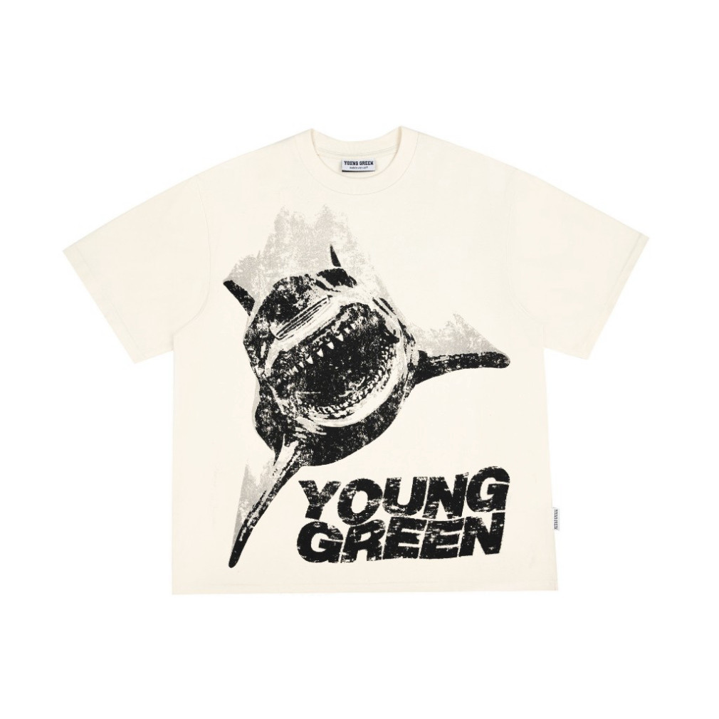 Áo Thun Young Green Shark Cream