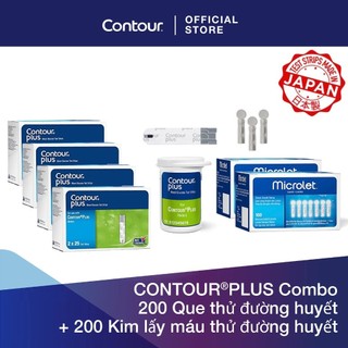 Bộ 2 sản phẩm: 200 Que thử đường huyết CONTOUR PLUS  và 200 kim lấy máu thử đường huyết