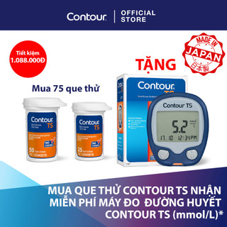  Mua bộ sản phẩm 75 Que thử đường huyết tặng 1 máy đo đường huyết CONTOUR TS (mmol/L)