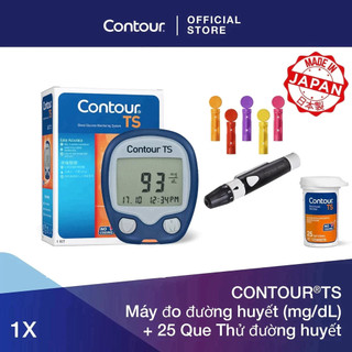 Bộ 2 sản phẩm : 1 máy đo đường huyết contour ts và 25 que thử đường huyết