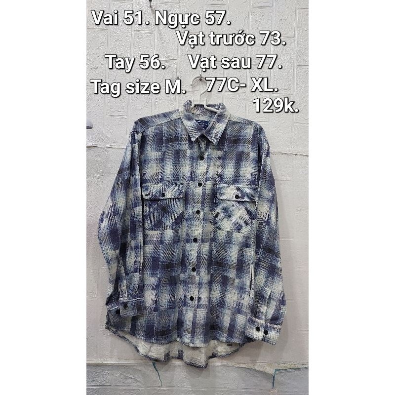 Áo sơ mi Flannel nhiều size, nhiều màu. (15AA).