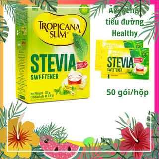  Hàng mới về Hộp 50 Gói Đường Ăn Kiêng Lá Cỏ Ngọt STEVIA Tropicana Slim Dành Cho Người Tiểu Đường Và Ăn Kiêng  Date Mới  