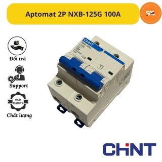 Aptomat mcb 2p 125a/100a/80a nxb-125 hãng chint dòng cắt 10ka, attomat 2pha hàng chính hãng