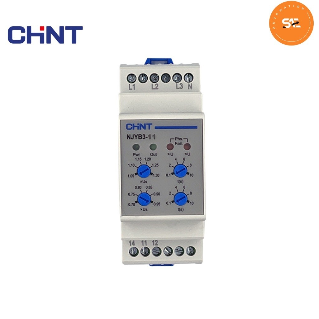Relay bảo vệ pha trung tính (N),cao, thấp áp, mất pha NJYB-11 Chint