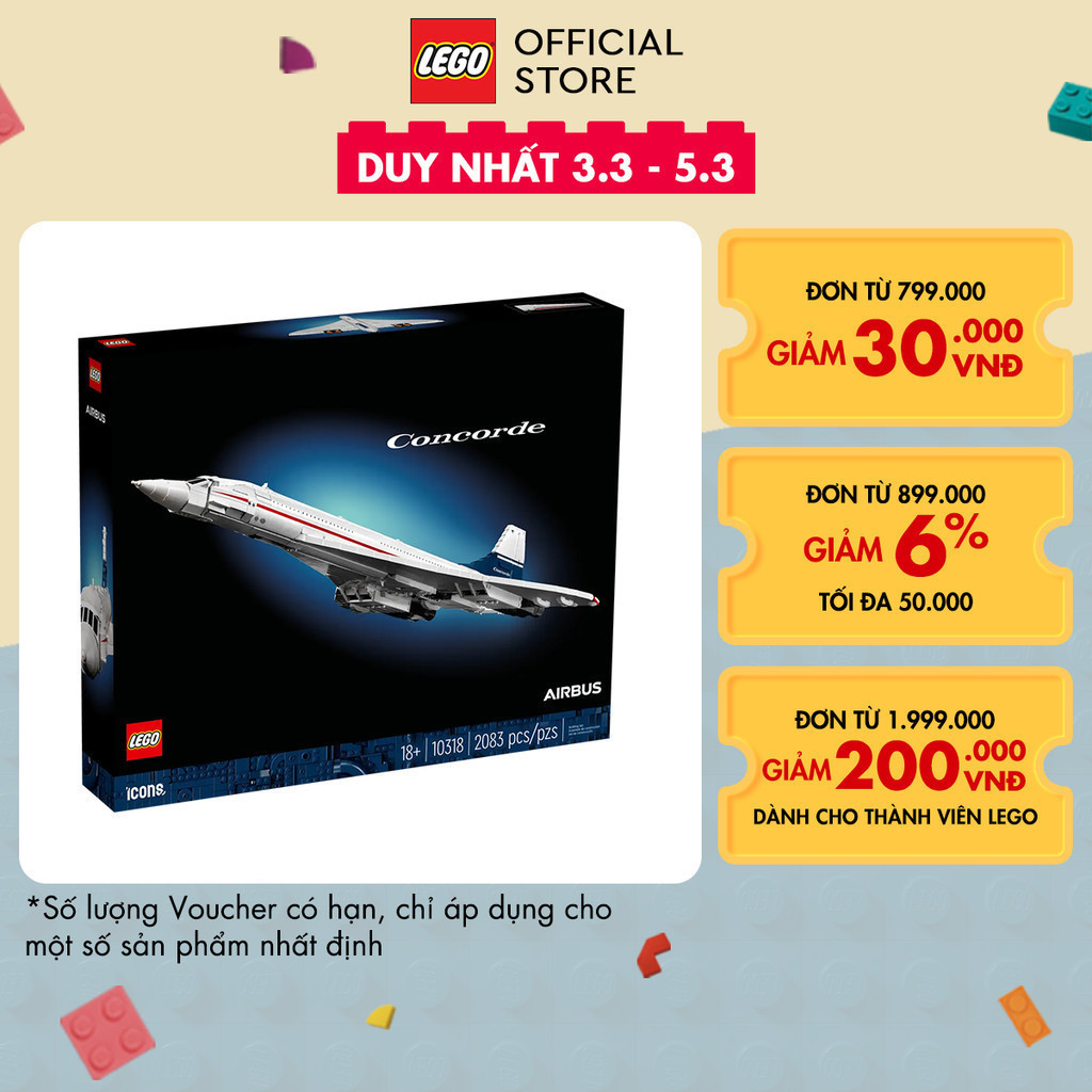 LEGO ADULTS 10318 Đồ chơi lắp ráp Máy bay siêu thanh Concorde (2083 chi tiết)