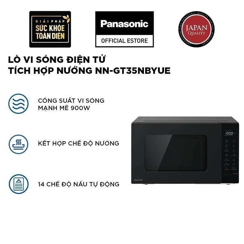 Lò vi sóng điện tử có nướng Panasonic NN-GT35NBYUE Dung tích 24L - Hàng chính hãng