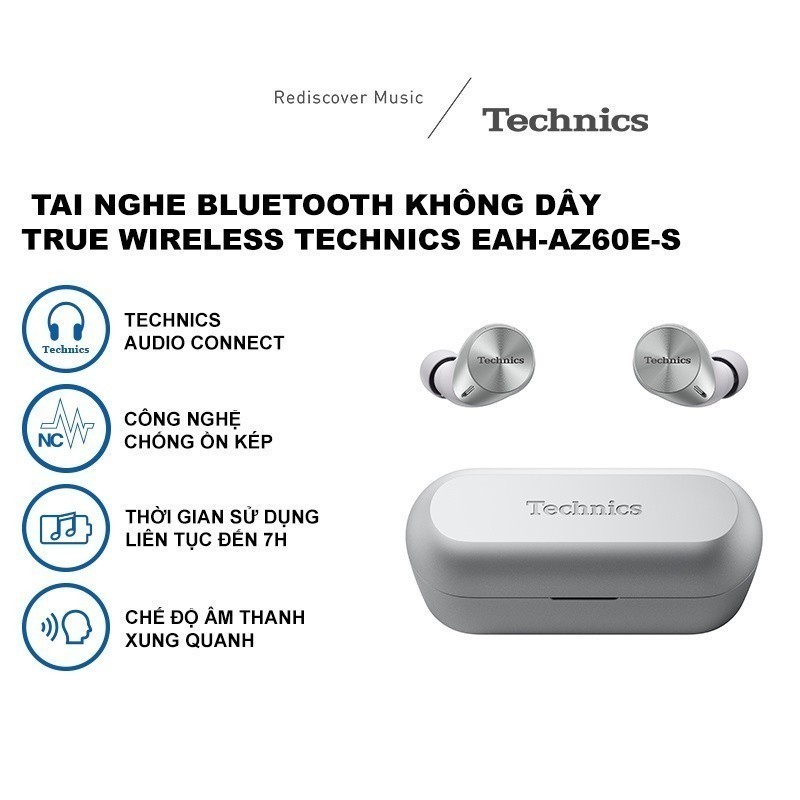 Tai nghe Bluetooth Không dây True Wireless Technics EAH-AZ60E-S - màu bạc