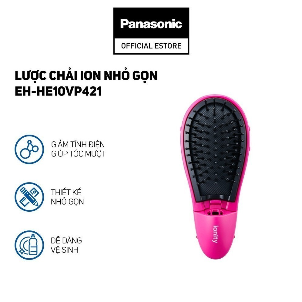 [Nhập mã Shopee HBPAN312 Giảm 12%] Lược chải tóc Panasonic ion nhỏ gọn EH-HE10VP421 – Cho mái tóc bóng mượt