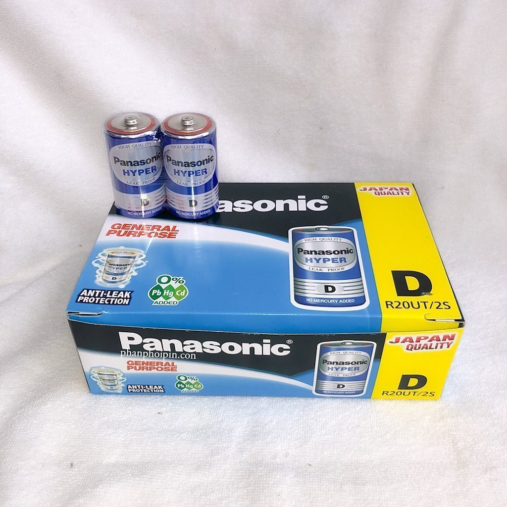 Hộp 24 viên Pin Than Đại Panasonic 1.5V R20UT/2S-V  - Hàng Chính Hãng