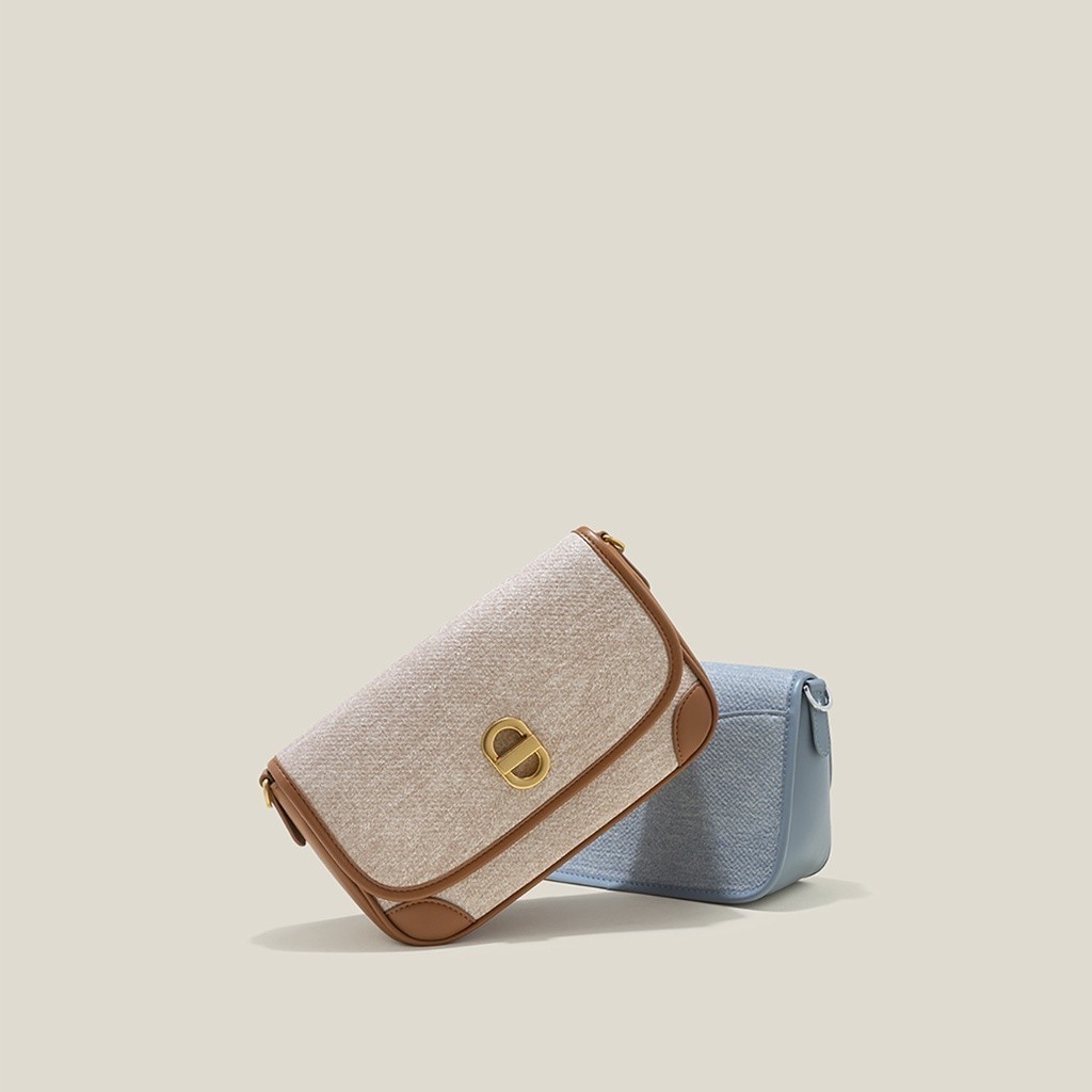 Vascara Túi Đeo Chéo Phong Cách Denim Khóa Xoay - SHO 0228