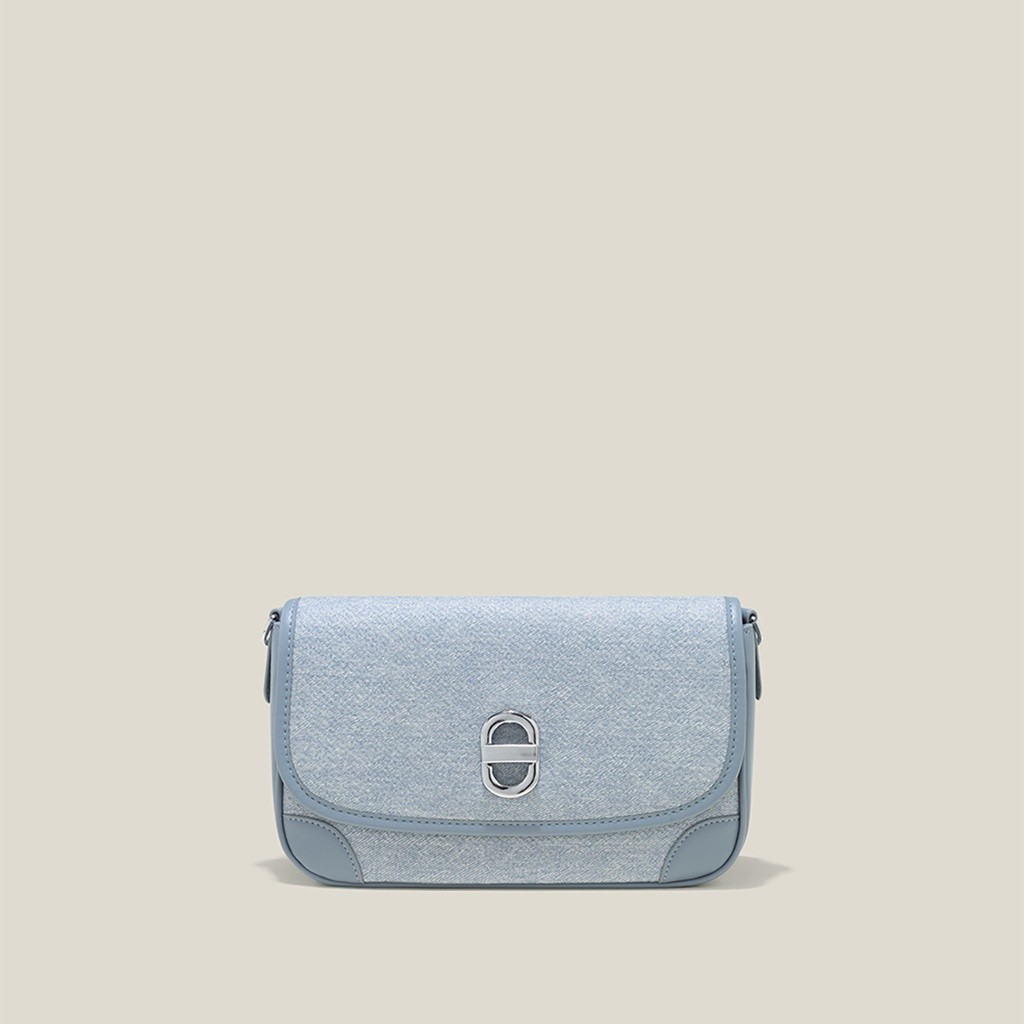 Vascara Túi Đeo Chéo Phong Cách Denim Khóa Xoay - SHO 0228