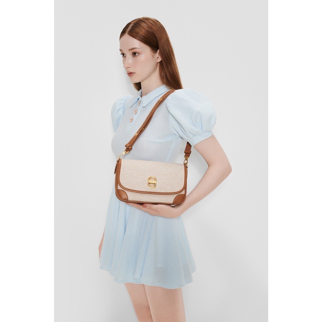 Vascara Túi Đeo Chéo Phong Cách Denim Khóa Xoay - SHO 0228