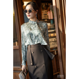 Áo sơ mi nữ lụa tay dài eva de eva 24ssme034f