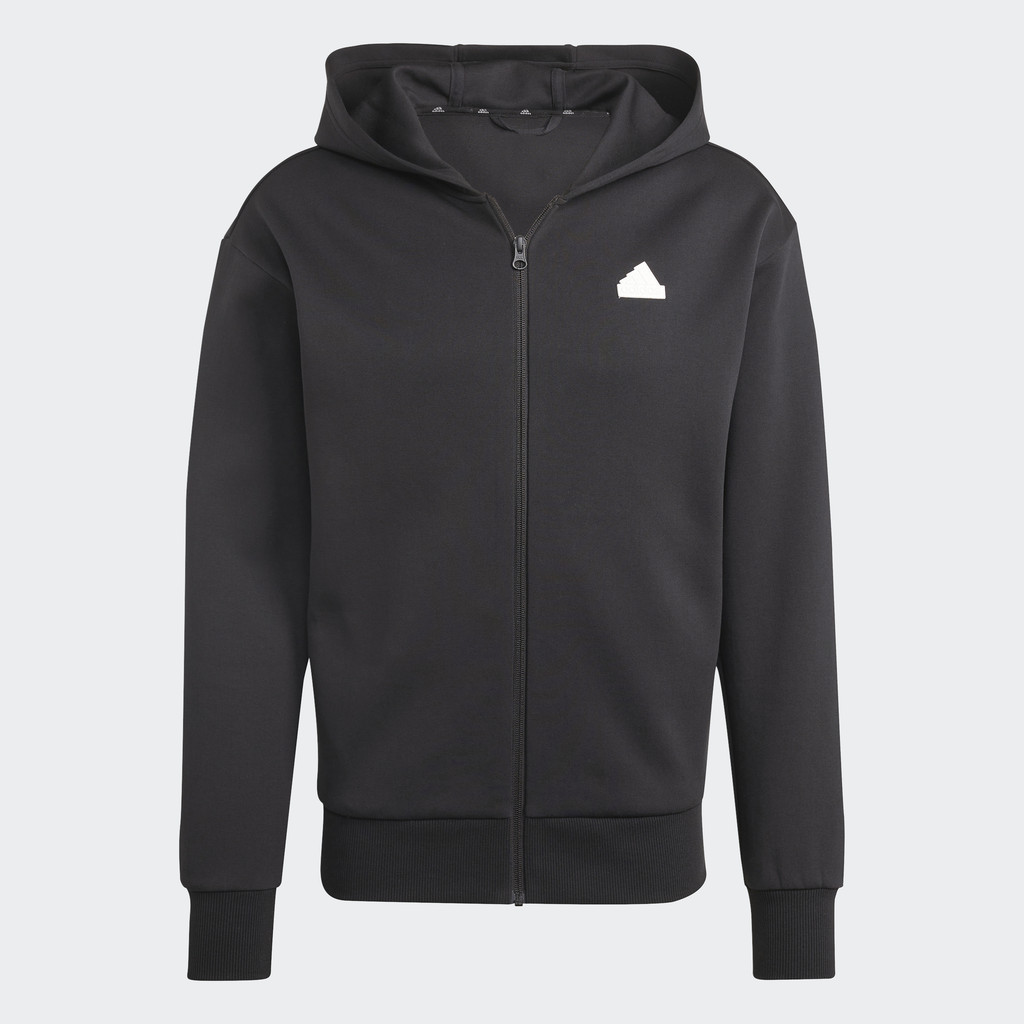 Adidas Phong cách sống Áo Hoodie Khóa Kéo Dọc Thân Badge of Sport Future Icons Unisex Đen IB4937