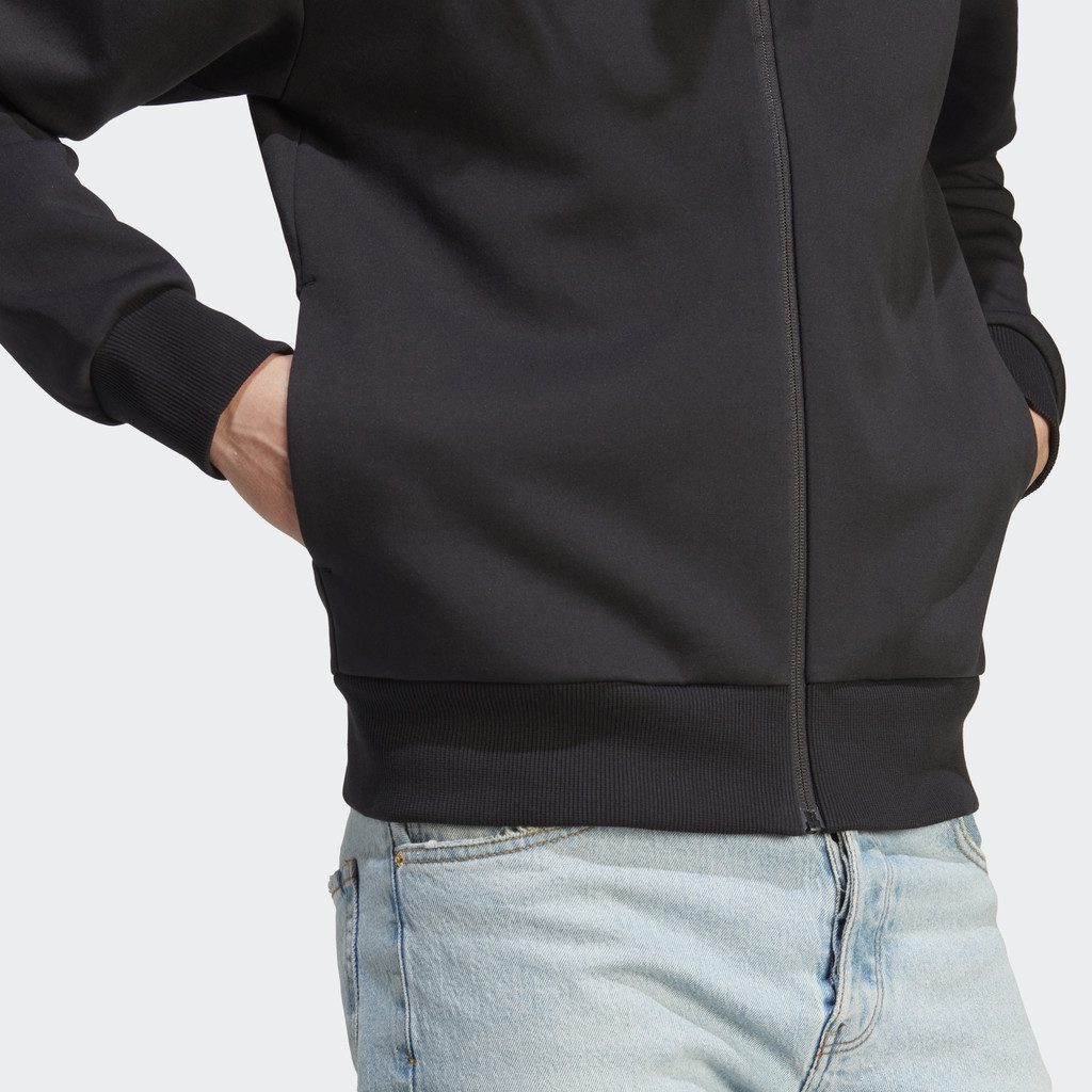 Adidas Phong cách sống Áo Hoodie Khóa Kéo Dọc Thân Badge of Sport Future Icons Unisex Đen IB4937