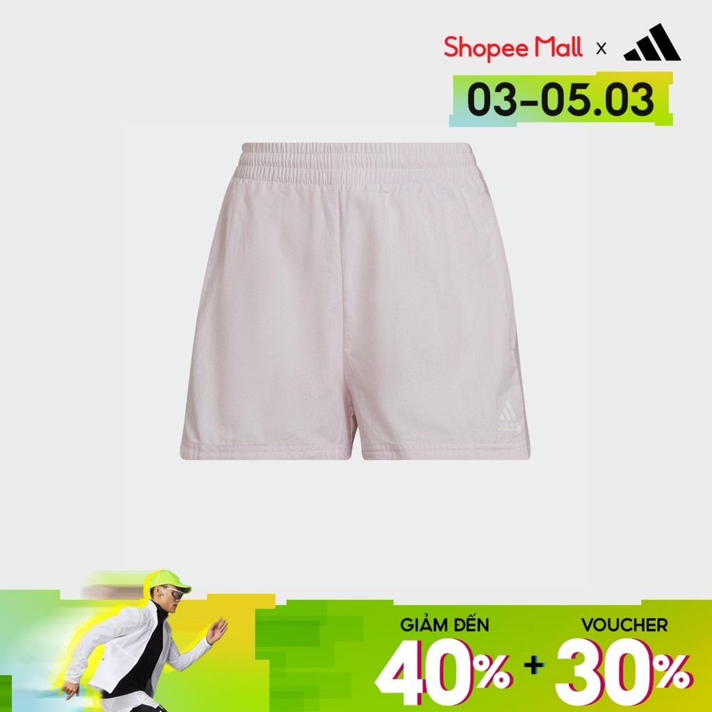 [3-5.3, VOUCHER 35%] adidas Phong cách sống Quần Short Dệt 3 Sọc Essentials (Loose Fit) Nữ Hồng HC9149