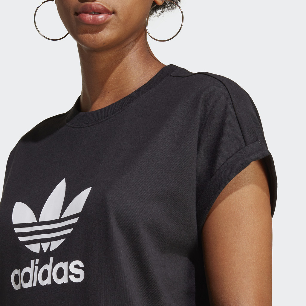 [3-5.3, VOUCHER 35%] adidas Phong cách sống Áo Váy Ba Lá Classics Adicolor Nữ Đen IC5483