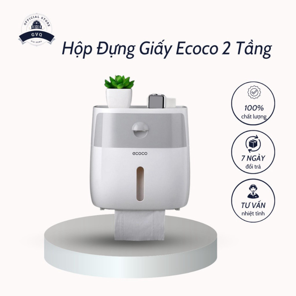 Hộp Đựng Giấy Vệ Sinh 2 Tầng Thông Minh Nhựa ABS Cao Cấp Tiện Lợi (TVQ Store)
