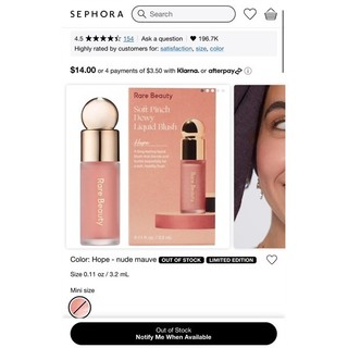 Má hồng Rare Beauty Mini 3.2ml