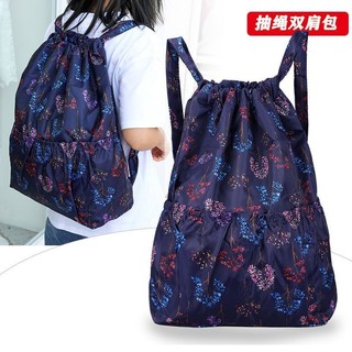 Ba lô bỏ túi dây rút nylon đa năng dành cho nữ, ba lô thể thao, đinh tán