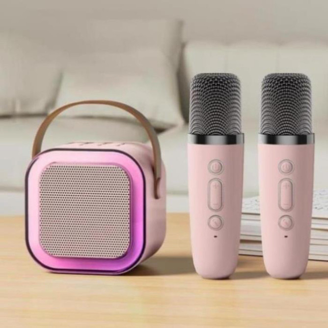 [HOT] Loa Karaoke mini kèm mic Loa bluetooth K12 Không Dây 2 micro Thiết Kế Nhỏ Gọn Hát Cực Hay | LOA K12 có sỉ