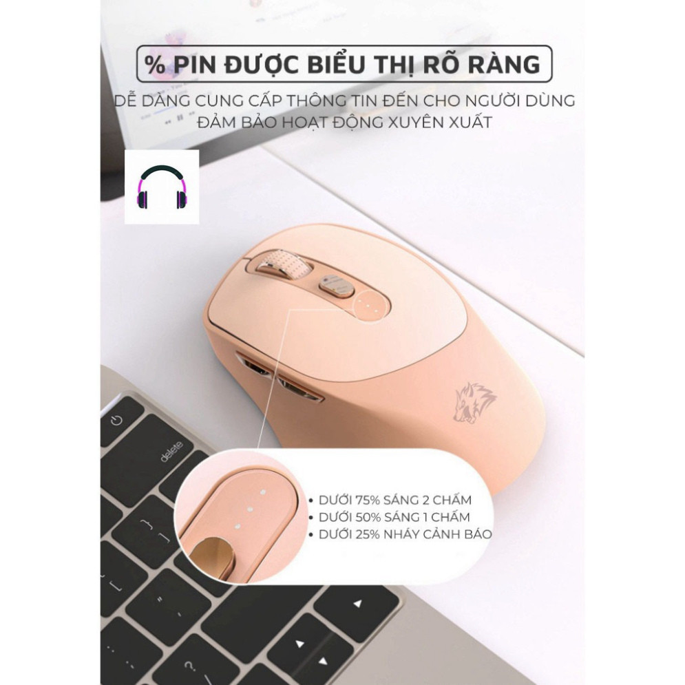 Chuột Không Dây Máy Tính Bluetooth X7 Wireless Pin Sạc Kết Nối 2 Chế Độ Cho Mọi Thiết Bị Máy Tính, Laptop có Bảo Hành | BigBuy360 - bigbuy360.vn