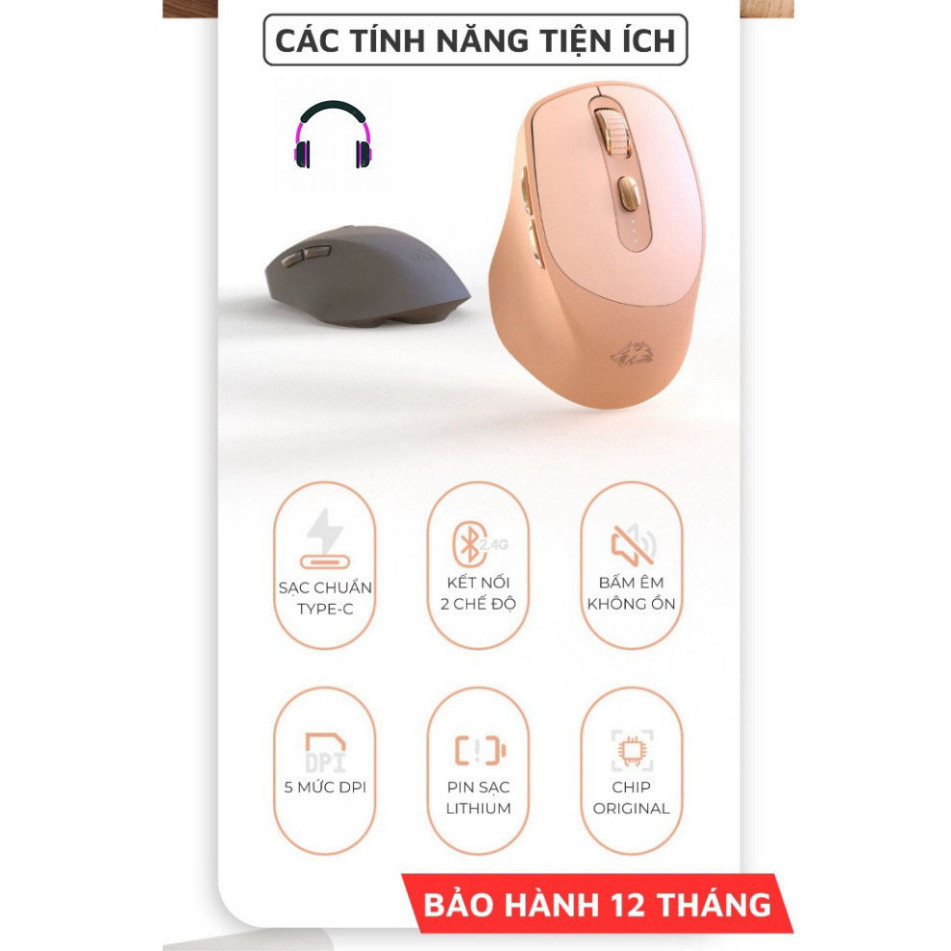 Chuột Không Dây Máy Tính Bluetooth X7 Wireless Pin Sạc Kết Nối 2 Chế Độ Cho Mọi Thiết Bị Máy Tính, Laptop có Bảo Hành | BigBuy360 - bigbuy360.vn