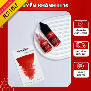 Mực phun xăm môi bong đậm cao cấp Đỏ Cam Đậm, mực phun xăm hữu cơ bám nhanh giữ màu tốt lọ 5 -10 ml