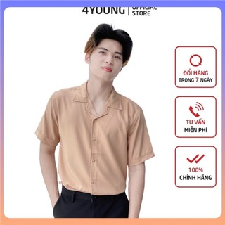 Áo Sơ Mi Nam Tay Ngắn Form Rộng Cổ Vest đi học đi làm công sở SALANA SMLV51