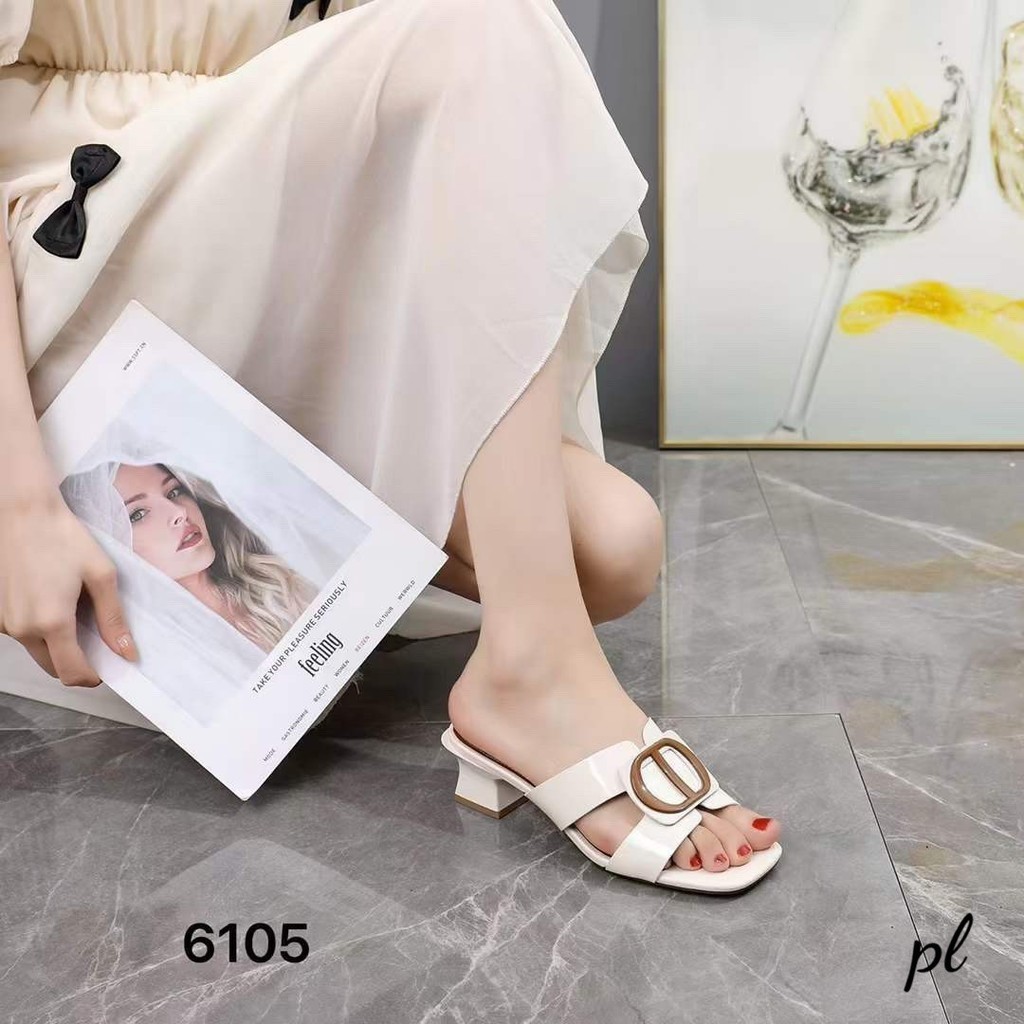 [Flash Sale] Guốc CD fom chuẩn fullbox size 35-39 gót 5cm