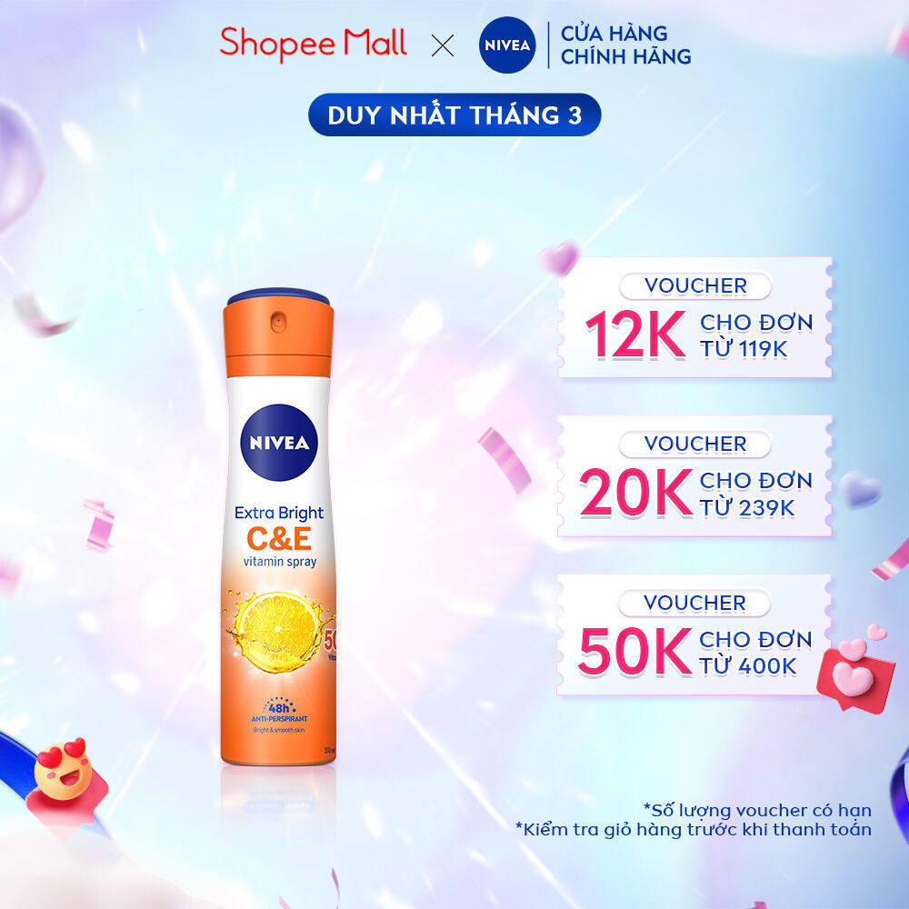 Xịt Ngăn Mùi NIVEA Vitamin C&E Dưỡng Sáng Da | Vitamin C | Vitamin E (50 ml) - 84189