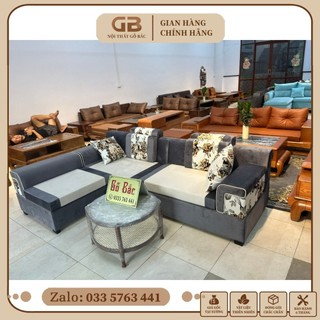 Bộ ghế giá rẻ cho phòng khách góc L kích thước 2m5x1m6 khung gỗ tự nhiên bọc đệm nỉ nhiều màu sắc tùy chọn
