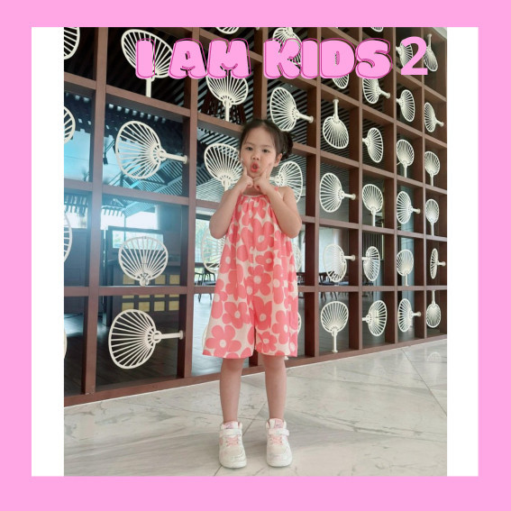 Jumsuit đũi màu sắc bé gái VNXK IK5424 - I am Kids
