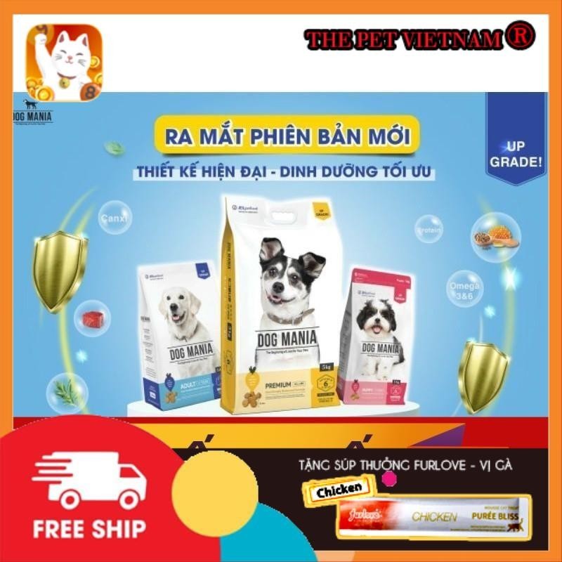 [BAO BÌ MỚI ] Thức ăn hạt cho chó mọi lưa tuổi Dog Mania 5kg