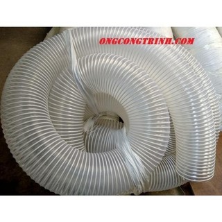 Ống hút mùi hút bụi D115mm thông gió Lõi thép lò xo siêu bền nhựa PVC trong suốt co giãn