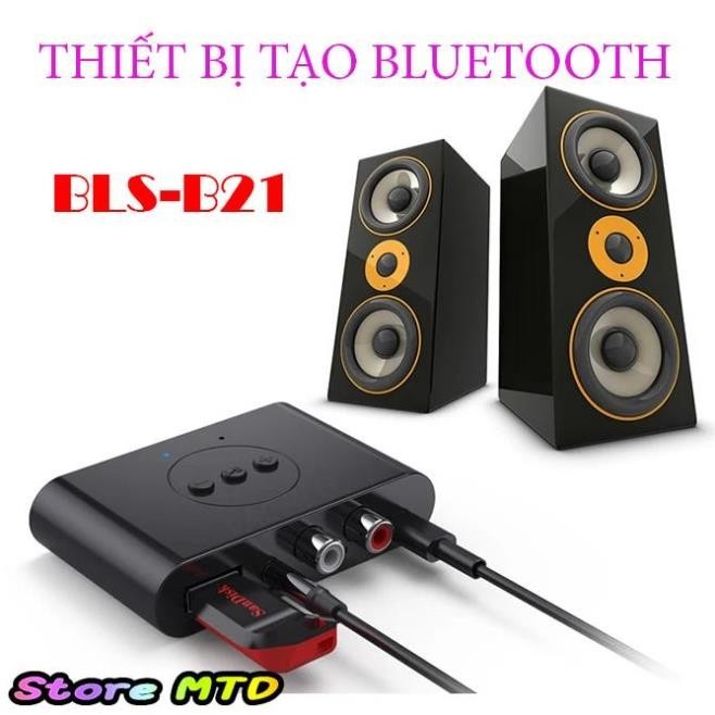 Thiết Bị Thu Bluetooth BLS-B21 Tích Hợp NFC Cho Loa Và Amply Hỗ Trợ Cổng 3.5mm, AV, USB