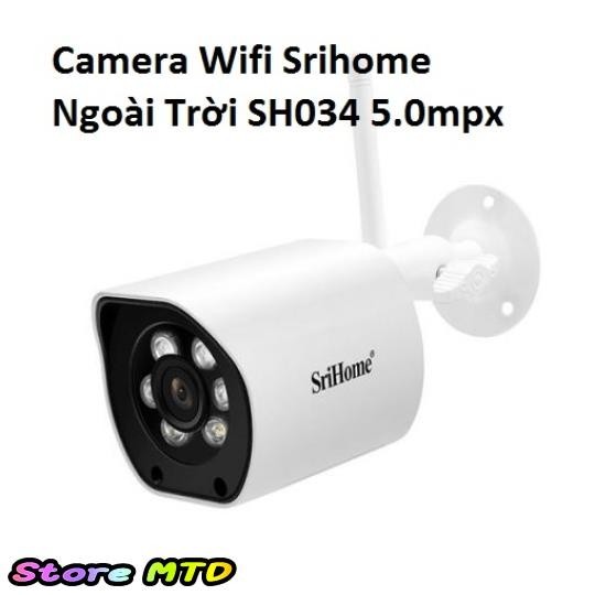 Camera Srihome SH034 5.0Mpx, Camera góc rộng siêu nét đàm thoại 2 chiều, Camera wifi trong nhà ngoài trời. BH 12 Tháng