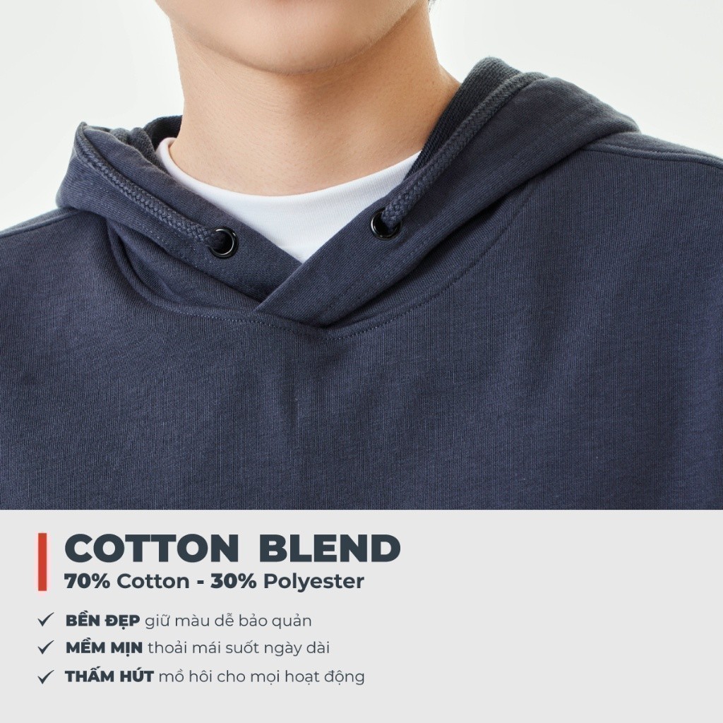 Áo nỉ nam CANIFA áo hoodie có mũ dài tay in hình 8TW23W004