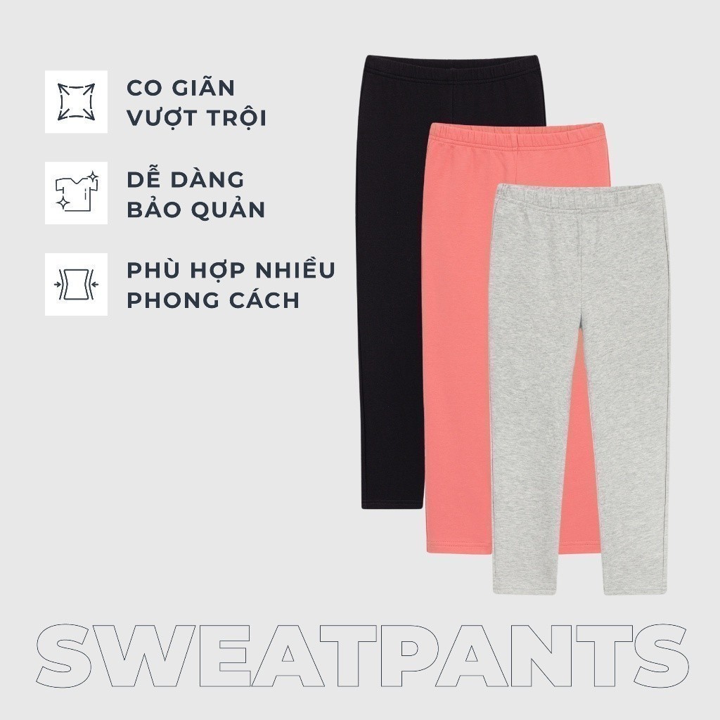 Quần leggings bé gái CANIFA quần dài dáng ôm chất liệu nỉ 1BL23W002