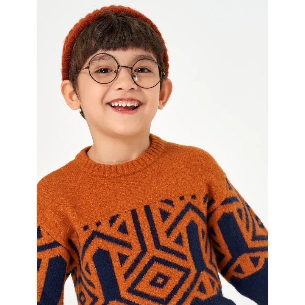 Áo len bé trai CANIFA cổ tròn in họa tiết 2TE22W010