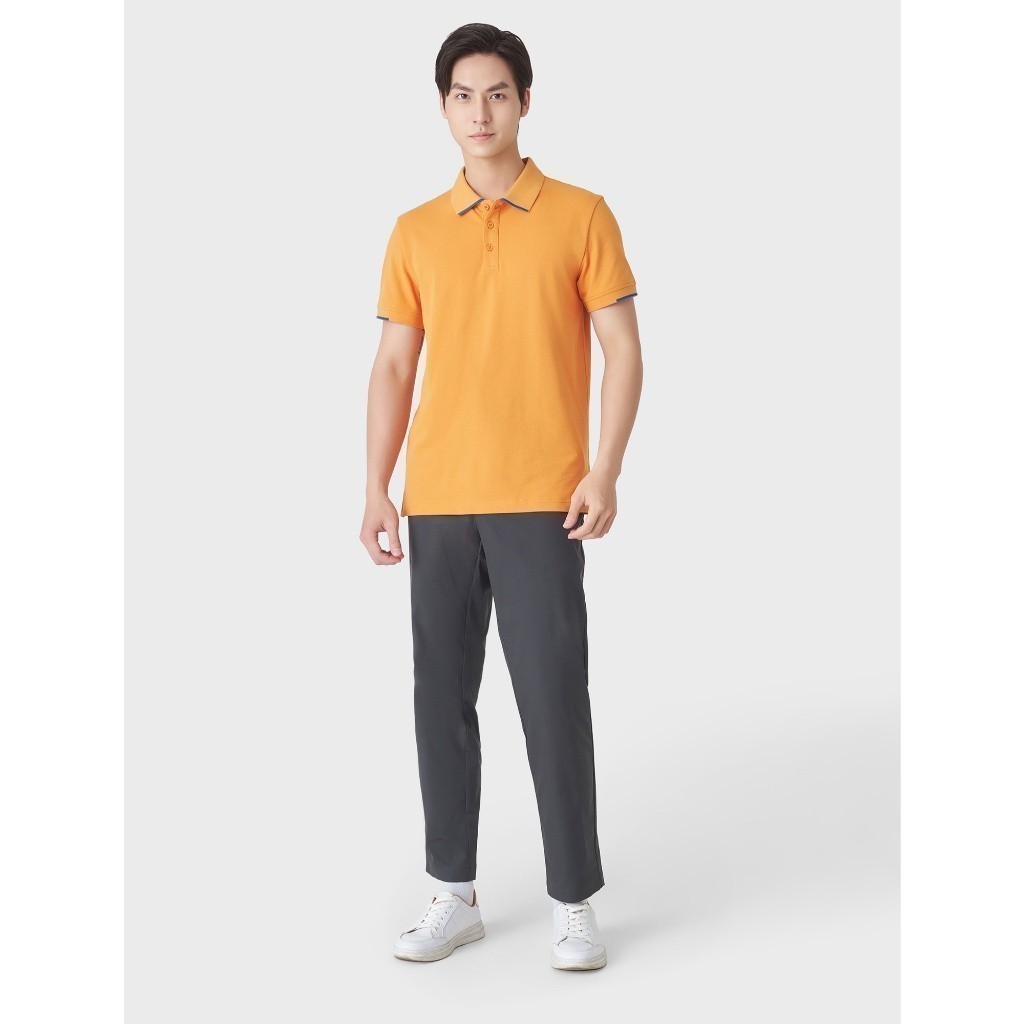 Áo polo nam CANIFA áo thun có cổ chất liệu cotton phối kẻ 8TP23A003