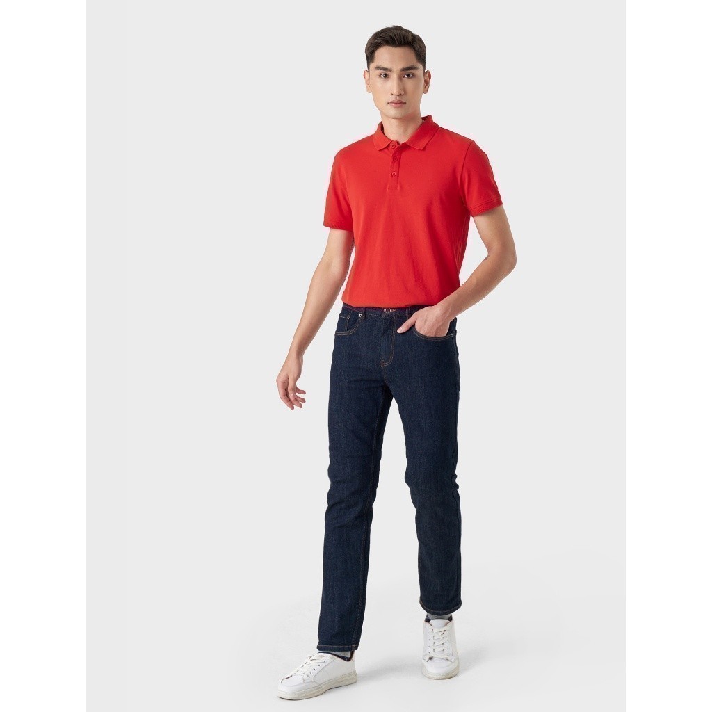 Áo polo nam CANIFA áo thun có cổ chất liệu cotton phối kẻ 8TP23A003