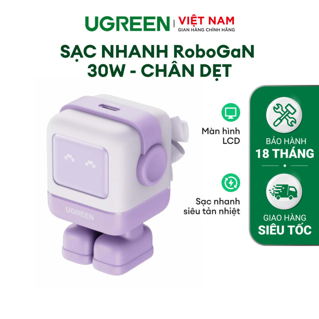 Củ sạc nhanh mini CD319 Business Charger Nexode / Cốc sạc nhanh RoboGaN Mini CD359 30W UGREEN| Công nghệ GaN | Tương thí